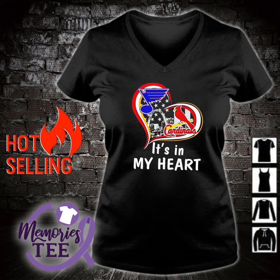 St. Louis Blues and St. Louis Cardinals it's in my heart shirt, hoodie,  sweater and v-neck t-shirt