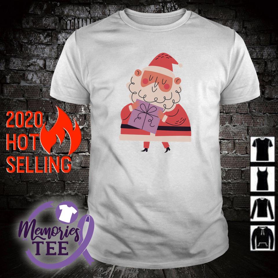 Best christmas time cute Santa with a present shirt