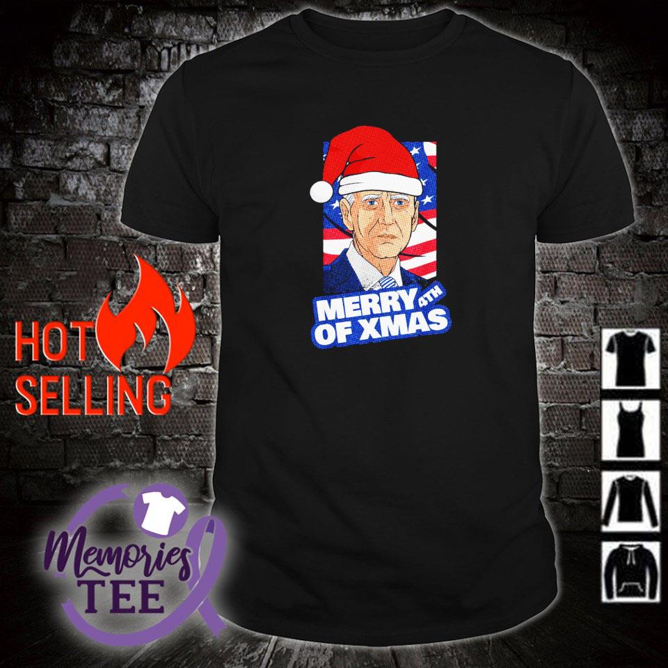 Best merry 4th of Xmas Joe Biden with santa hat shirt