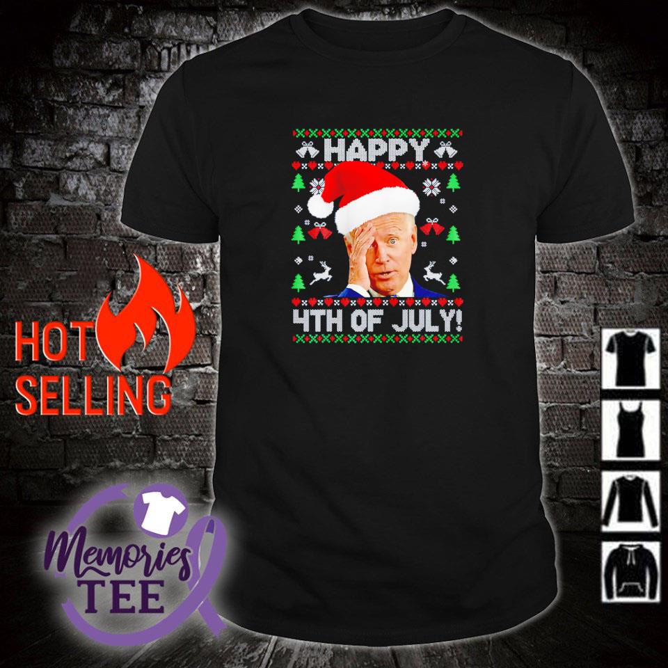 Original santa Joe Biden happy 4th of July ugly Christmas shirt