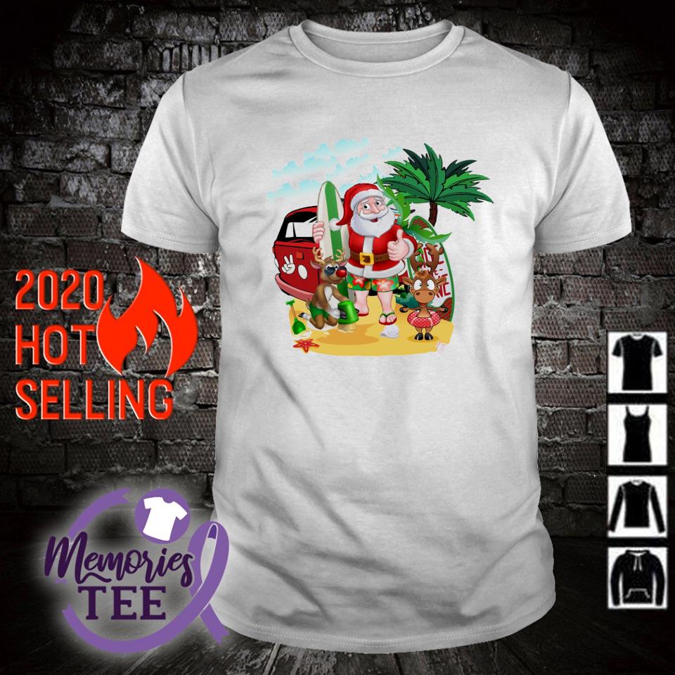 Original santa surfing Hawaiian summer Christmas outfit shirt