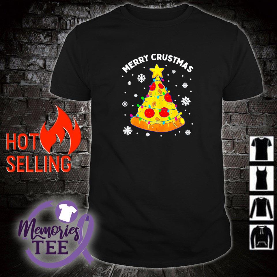 Premium merry Crustmas Christmas tree Xmas light pizza shirt