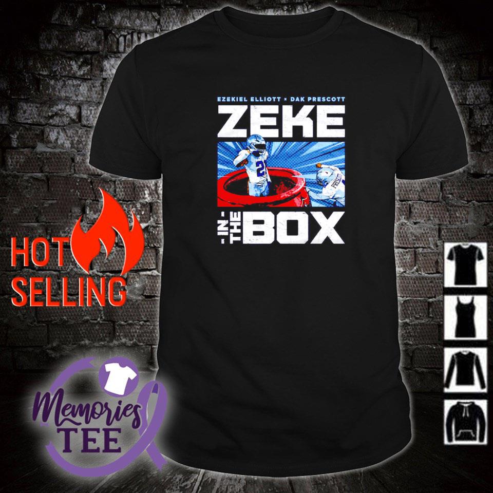 Top dallas Cowboys Ezekiel Elliott vs Dak Prescott Zeke in a box shirt