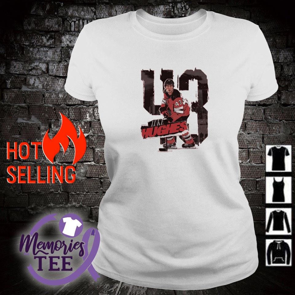 SALE!!! Luke Hughes #43 New Jersey Devils Name & Number T shirt Gift Fan  S_5XL
