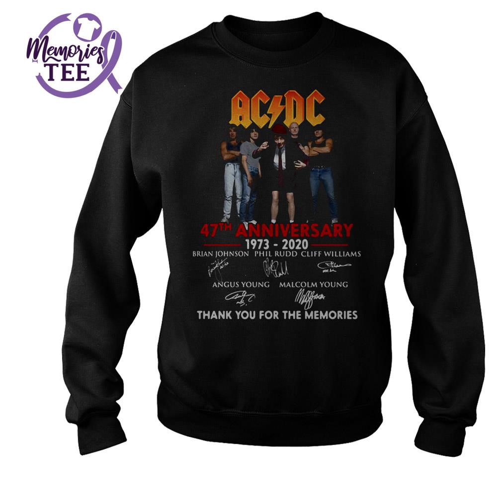 AC DC 47th anniversary 1973 - 2020 thank you for the memories shirt